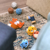 Fog City Pet Wicker Balls Batting Cat Toys, 3-Pack - Front, Lifestyle