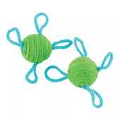 Turbo Green Wool Balls Batting Cat Toys, 2-Pack - Front