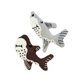 Fog City Pet Artisan Sharks Plush Catnip Cat Toys, 2-Pack - Front