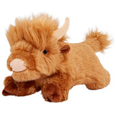 Fluff & Tuff Shaggy The Highland Cow Plush Dog Toy - Front/ Side