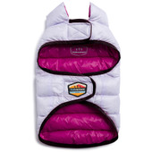 FABventure Pink & Lavender Reversible Puffer Dog Jacket - Back, Lavender