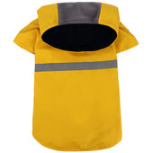 Fetch Your Own Adventure Reflective Yellow Raincoat Dog Jacket - Front