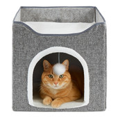 JLA Pets Cat House Cat Bed - Front, Lifetsyle