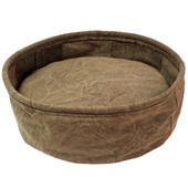 Fog City Pet Brown Rugged Stonewashed Cotton Canvas Pet Bed - Front