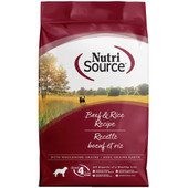 NutriSource Beef & Rice Recipe w/ Wholesome Grains Dry Dog Food - Front