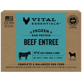 Vital Essentials Beef Entree Frozen Raw Patties Dog Food - Front
