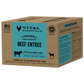 Vital Essentials Beef Entree Frozen Raw Patties Dog Food - Front/ Side