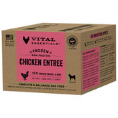 Vital Essentials Chicken Entree Frozen Raw Patties Dog Food - Front/ Side