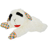 Multipet Rainbow Hearts Lamb Chop Plush Dog Toy - Front