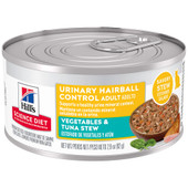 Hill's Science Diet Urinary Hairball Control Vegetables & Tuna Stew Adult Premium Canned Cat Food - Front