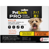 PetLock Pro Flea, Ticks & Chewing Lice Topical Prevention for Dogs (5 - 22 lbs) - Front