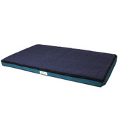Fetch Your Own Adventure Navy Blue & Turquoise Hide Away Dog Mat - Front/ Side