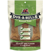 Redbarn Dur-A-Bulls Hickory BBQ Flavor Bone Dog Chew Treat - Front/ 3 pk