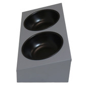 Fog City Pet Metal Double Diner Cat Bowl - Side