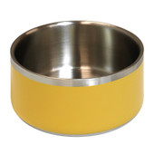 Fog City Pet Yellow Tapered Double Wall Dog Bowl - Front/ Top
