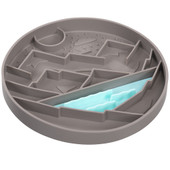 Messy Mutts Mountain Gray Silicone Interactive Slow Feeding Dog Bowl - Side