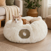 Fog City Pet Customizable Cat Tunnel Bed - Front, Lifestyle