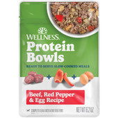 Wellness Protein Bowls Beef, Red Pepper & Egg Recipe Adult Whole Meat Wet Dog Food - Front