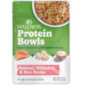 Wellness Protein Bowls Salmon, Whitefish & Rice Recipe Adult Whole Meat Wet Dog Food - Front