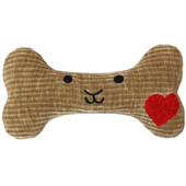 Fetch Your Own Adventure Khaki Bone Plush Dog Toy - Front