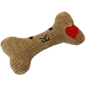 Fetch Your Own Adventure Khaki Bone Plush Dog Toy - Front