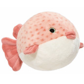 Fluff & Tuff Dottie Puffer Fish Dog Toy - Front/ Side