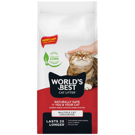 World's Best Multiple Cat Unscented Clumping Cat Litter - Front