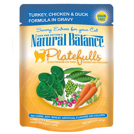 Natural Balance Platefulls Turkey, Chicken & Duck Formula in Gravy Wet Cat Food - Front