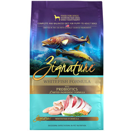 Zignature Limited Ingredient Whitefish Formula w/ Probiotics Dry Dog Food - Front