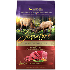 Zignature Limited Ingredient Venison Formula w/ Probiotics Dry Dog Food - Front