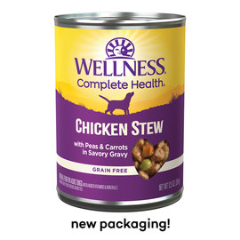 Wellness Complete Health Chicken Stew w/ Peas & Carrots In Savory Gravy Canned Dog Food - Front