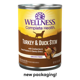 Wellness Complete Health Turkey & Duck Stew w/ Sweet Potatoes & Cranberries In Savory Gravy Canned Dog Food - Front