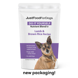 JustFoodForDogs Do It Yourself Nutrient Blend Lamb & Brown Rice Recipe for Dogs - Front