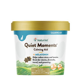 NaturVet Quiet Moments Calming Aid + Melatonin Soft Chews For Cats - Front