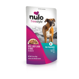 Nulo Freestyle Puppy & Adult Beef, Beef Liver & Kale in Broth Recipe Wet Dog Food Topper - Front