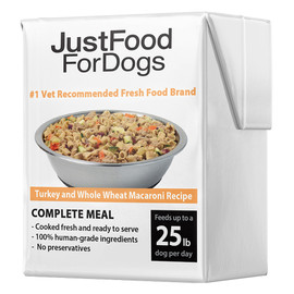 JustFoodForDogs Pantry Fresh Turkey & Whole Wheat Macaroni Recipe Gently Cooked Dog Food - Front