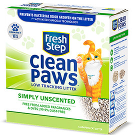 Fresh Step Clean Paws Simply Unscented Low Tracking Cat Litter - Front