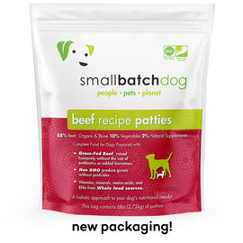 Smallbatch Beef Recipe Patties Raw Frozen Dog Food - Front, 6 lb