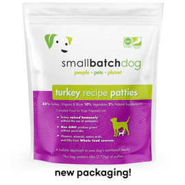 Smallbatch Turkey Recipe Patties Raw Frozen Dog Food - Front, 6 lb