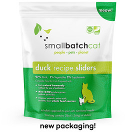 Smallbatch Duck Recipe Sliders Raw Frozen Cat Food - Front