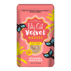 Pet Food Express Tiki Cat Velvet Mousse w/ Salmon & Chicken in Broth Wet Kitten Food - Front