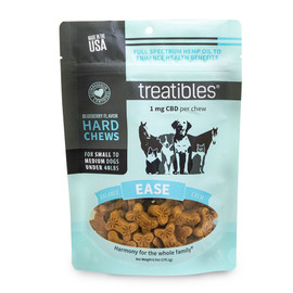 Treatibles Ease Full Spectrum Hemp Oil Hard Chews for Small to Medium Dogs - Front