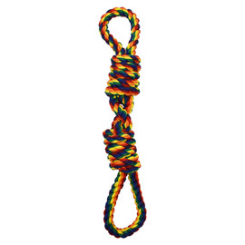 Amazing Pet Rainbow Double Loop & Double Barrel Knot Rope Dog Toy - Front