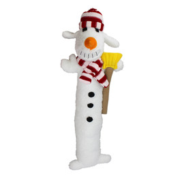 Multipet Holiday Loofa Snowman Plush Dog Toy - Front, 12"