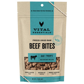 Vital Essentials Beef Bites Freeze-Dried Raw Dog Treats - Front