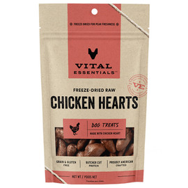 Vital Essentials Chicken Hearts Freeze-Dried Raw Dog Treats - Front