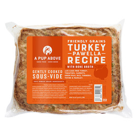 A Pup Above Gently Cooked Friendly Grains Turkey Pawella Recipe w/ Bone Broth Frozen Dog Food - Front, 1lbs