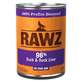 RAWZ 96% Duck & Duck Liver Canned Dog Food - Front