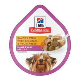 Hill's Science Diet Savory Stew w/ Chicken & Vegetables Small & Mini Adult 1-6 Premium Canned Dog Food - Front