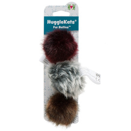 HuggleKats Fur Ballies Plush Cat Toy, 3-Pack - Front